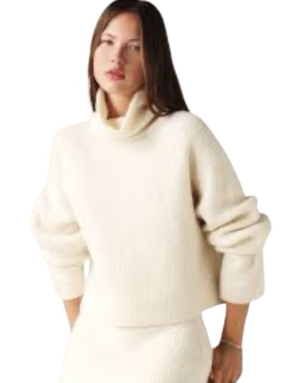 Limited Edition BA&SH Winter White Wool Blend Turtleneck Sweater